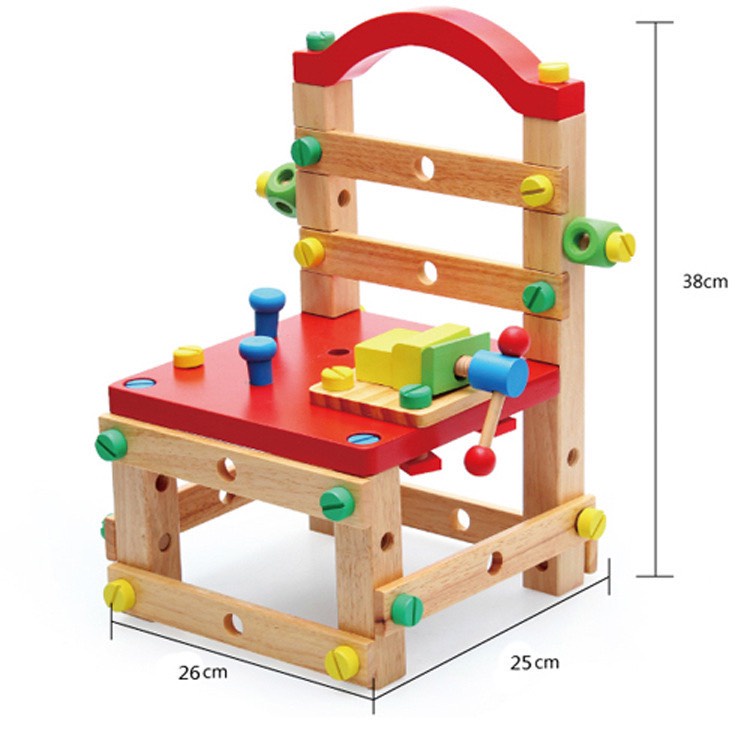 Đồ chơi lắp ráp ghế gỗ Montessori- Đồ chơi thông minh trẻ em MH:9000000191