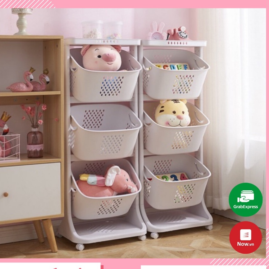 Kệ để đồ đa năng 3 tầng có bánh xe nhựa Việt Nhật cao cấp, Kệ để đồ đa năng 2 tầng có bánh xe nhựa