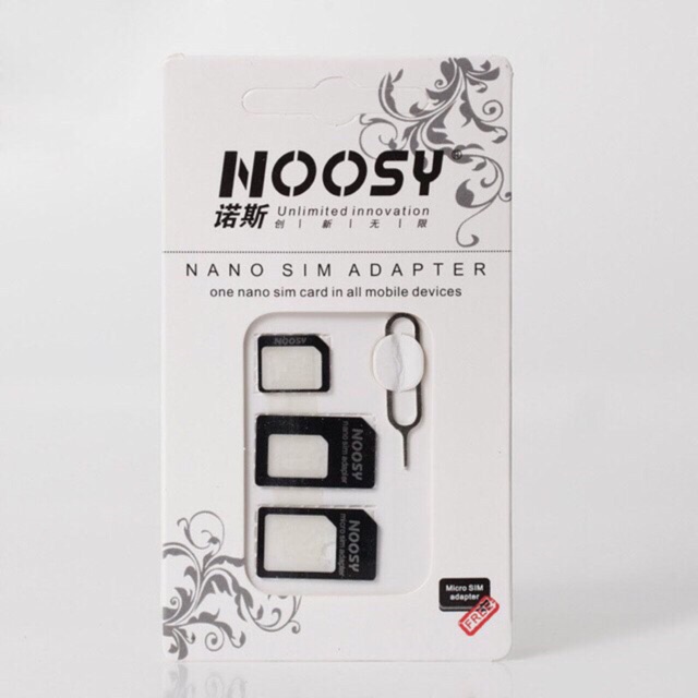 BỘ CHUYỂN ĐỔI SIM VÀ QUE CHỌC SIM NOOSY FULL BOX GIÁ RẺ