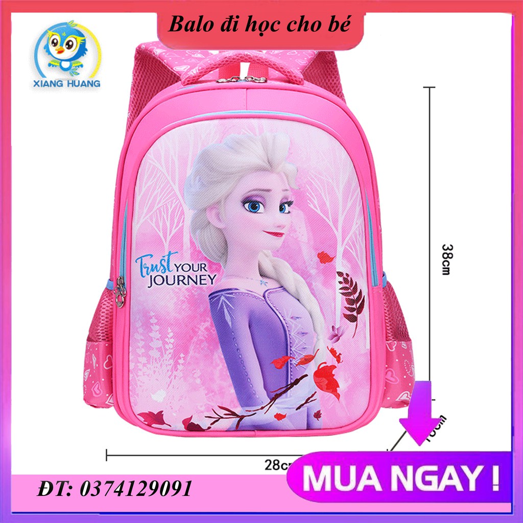 Balo học sinh trẻ em hình công chúa Elsa siêu nhẹ cao cấp cho bạn gái chất liệu siêu nhẹ c