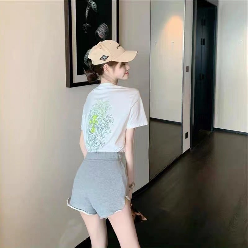Jiashucheng Bộ Áo Thun + Quần Short Thời Trang Đường Phố Phong Cách Hồng Kông Yujie Influencer