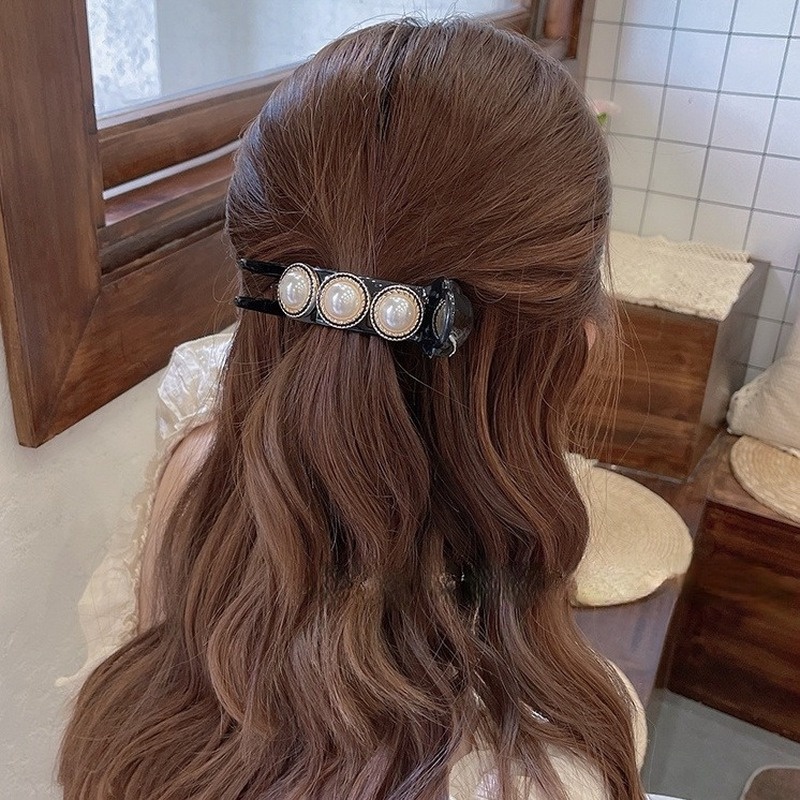 Kẹp gắp tóc đính hạt ngọc trai giả thời trang nữ tính