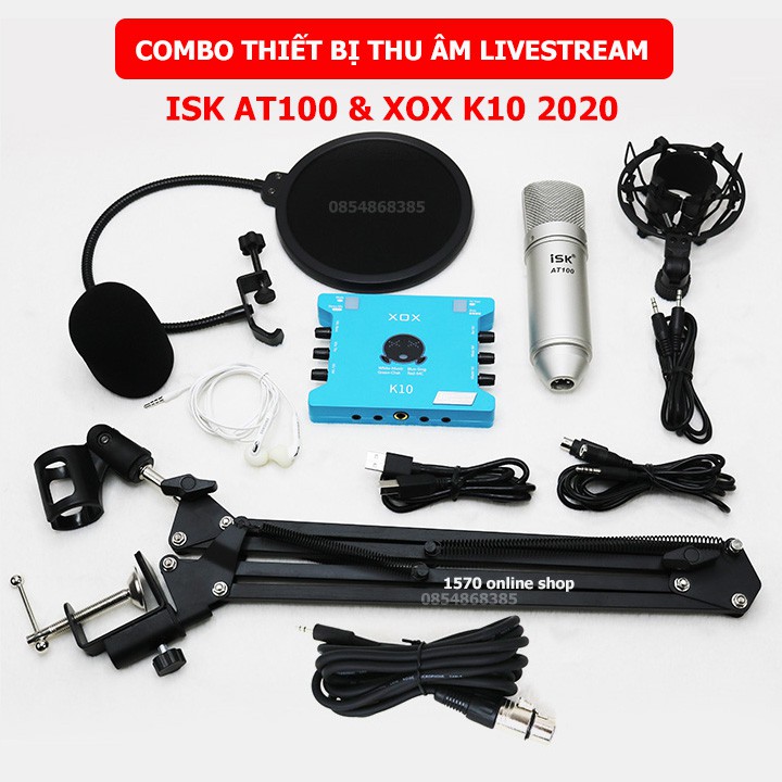 Bộ combo thiết bị thu âm livestream Micro ISK AT100 kết hợp sound card XOX K10 10th Jubilee [ K10 2020 ] | 🚛 FREESHIP 🚛