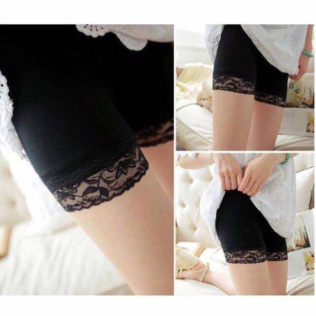 Quần mặc trong váy cotton pha ren(kèm ảnh thật) | BigBuy360 - bigbuy360.vn