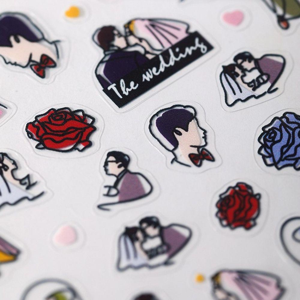 OCEANMAP Miếng Dán Trang Trí Móng Tay Họa Tiết Hình Học Lãng Mạn DIY