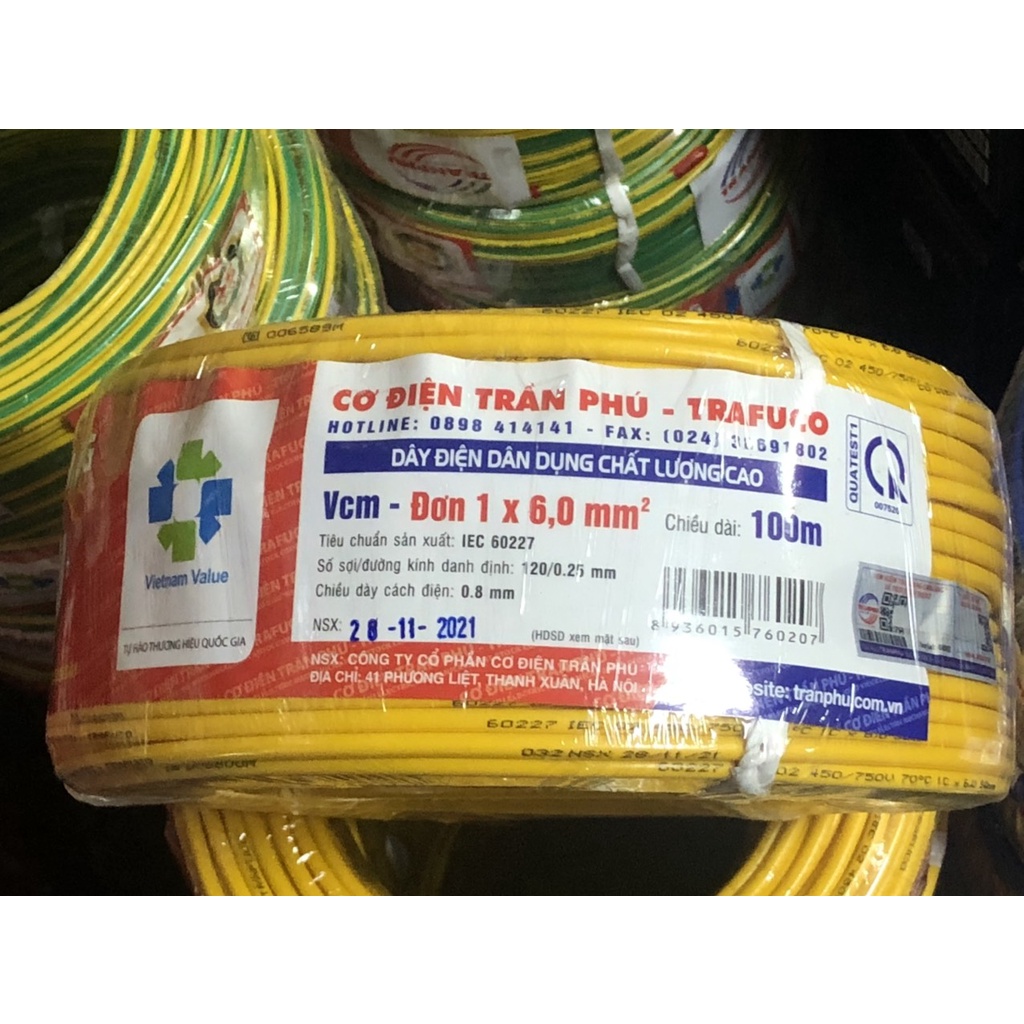 Dây điện Trần Phú - dây đơn 1x4, 1x6  - Minh Hùng
