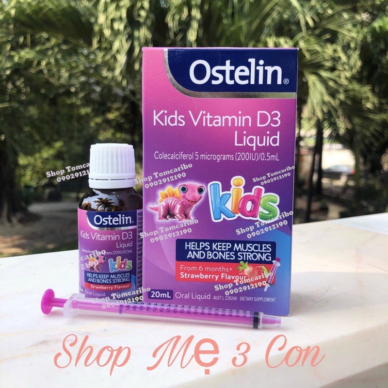 [Tem Chemist] Vitamin D3 Ostelin Liquid Úc cho bé từ 6th +
