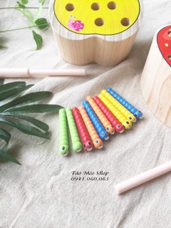 Đồ chơi gắp sâu bằng gỗ