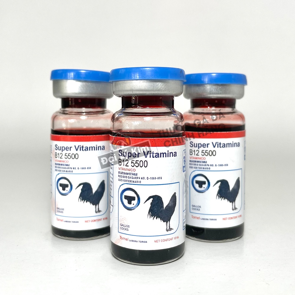 Dinh dưỡng nuôi gà đá tăng bo B12 5500, chai 10ml, nhập khẩu Mexico chính hãng
