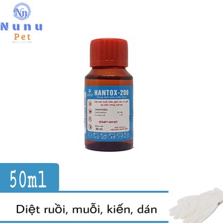 Thuốc diệt kiến, dán, ruồi, muỗi, ve ghẻ - Hantox 50ml dạng pha nước phun