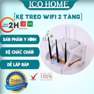 Kệ wifi treo tường 2 tầng nhỏ gọn thông minh tiện lợi- ICO HOME
