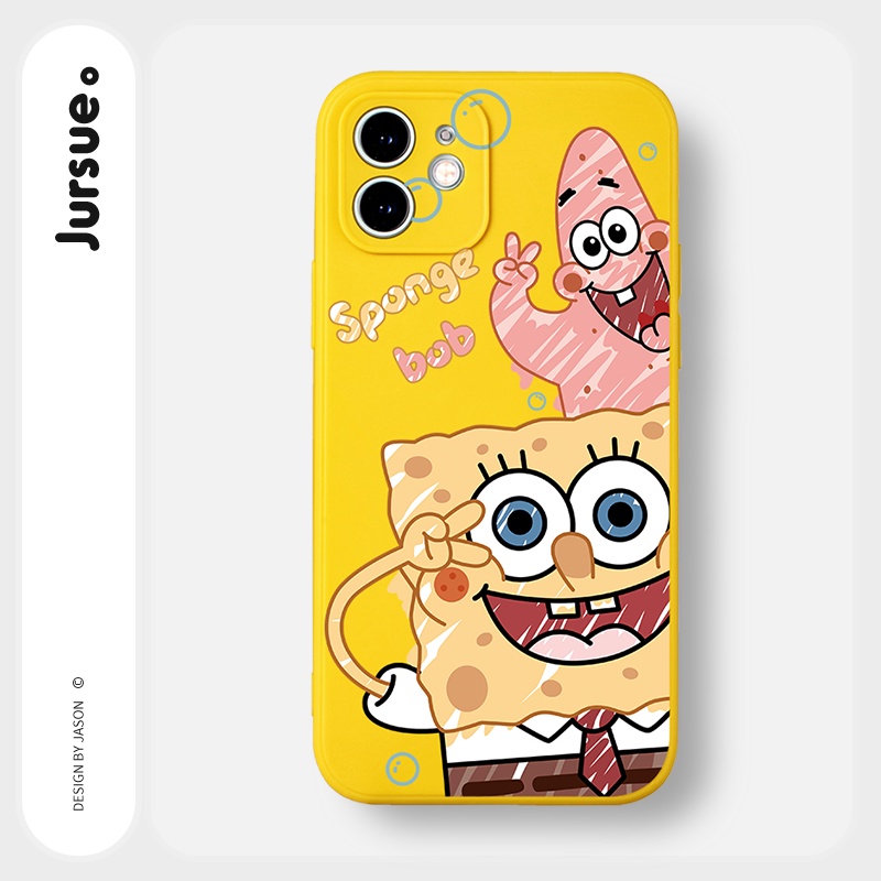 Ốp lưng JURSUE hoạt hình cặp đôi dễ thương đẹp cho iPhone 13 12 11 Pro Max SE 2020 X XR XS 8 7 ip 6S 6 Plus Y2006