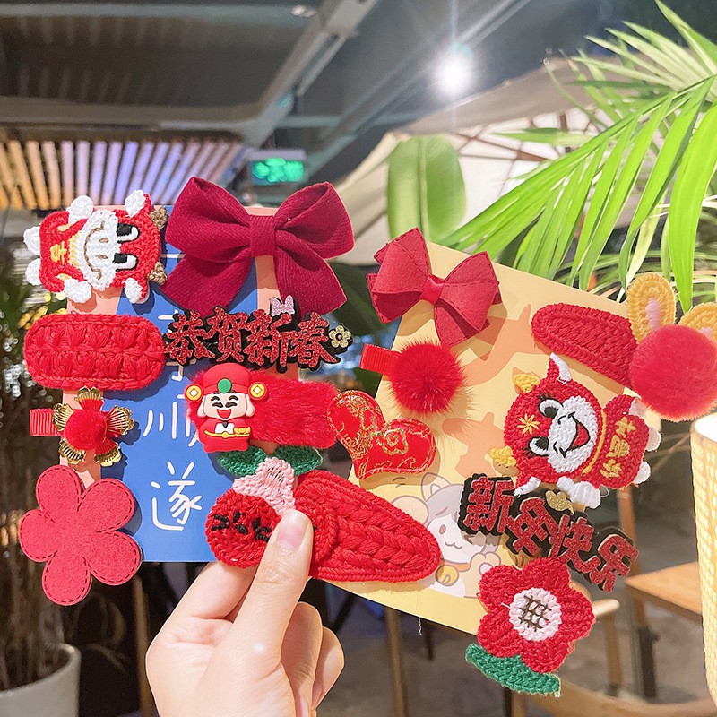 Set Phụ Kiện Cài Tóc Phong Cách Trung Hoa Xinh Xắn Cho Bé Gái