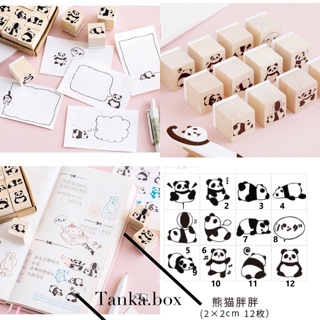 [Hàng có sẵn] Con dấu gỗ tách set chân mèo/gấu trúc
