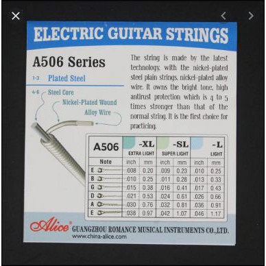 Dây Đàn Guitar Điện Đèn Siêu Sáng Alice A506-SL Lõi Thép Mạ Thép Không Gỉ Bọc Hợp Kim Niken