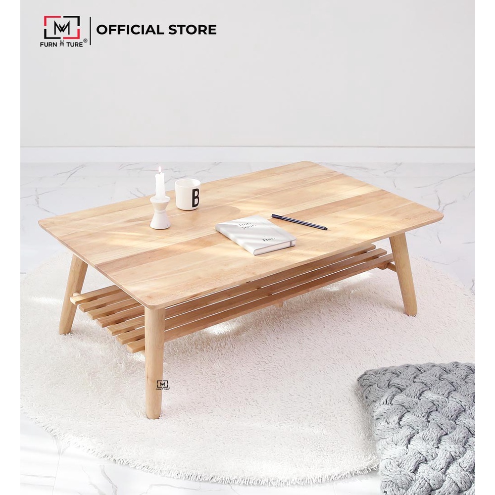 Bàn trà MW FURNITURE gỗ cao su xuất khẩu hàn quốc A TABLE - Nội thất phòng khách