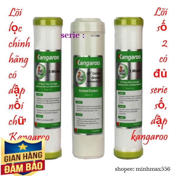 [UY TIN SỐ 1] Combo 1 bộ kangaroo 123 &amp; 1 cuộn dây nhỏ phi 6 dài 3m | Lõi lọc nước kangaroo