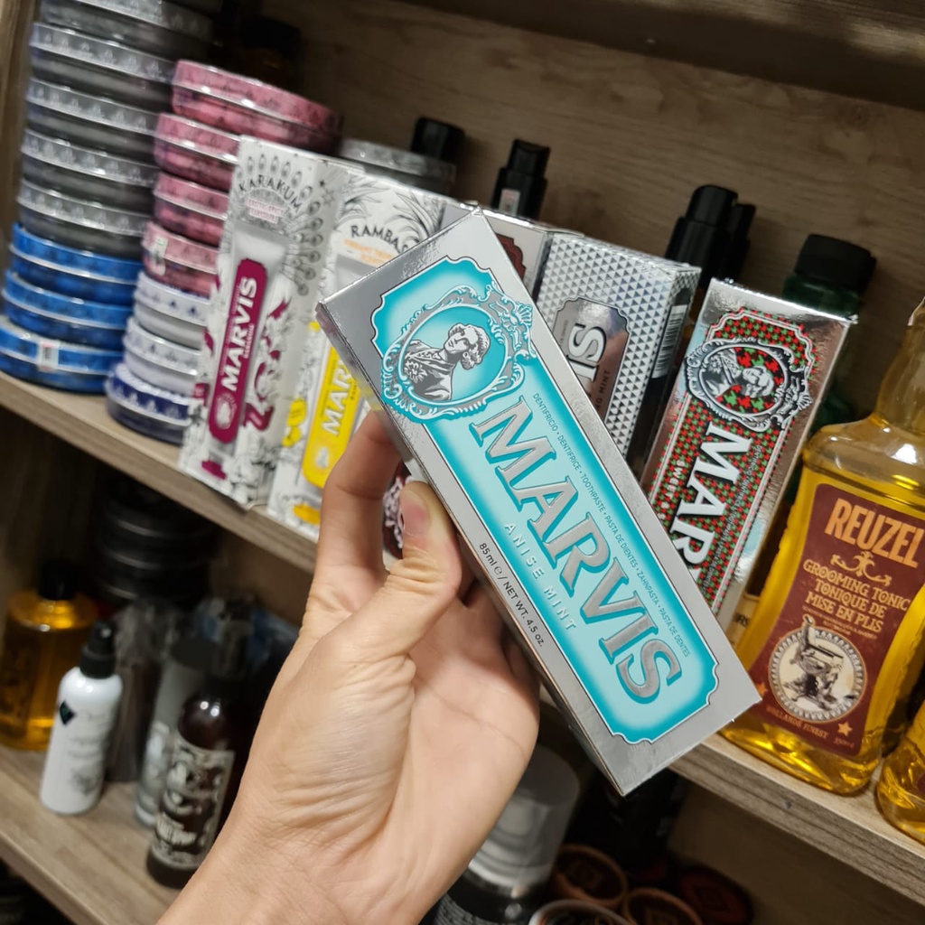 Kem đánh răng Marvis Anise Mint 85ml  - Hương vị cay của sao hồi kết hợp bạc hà.
