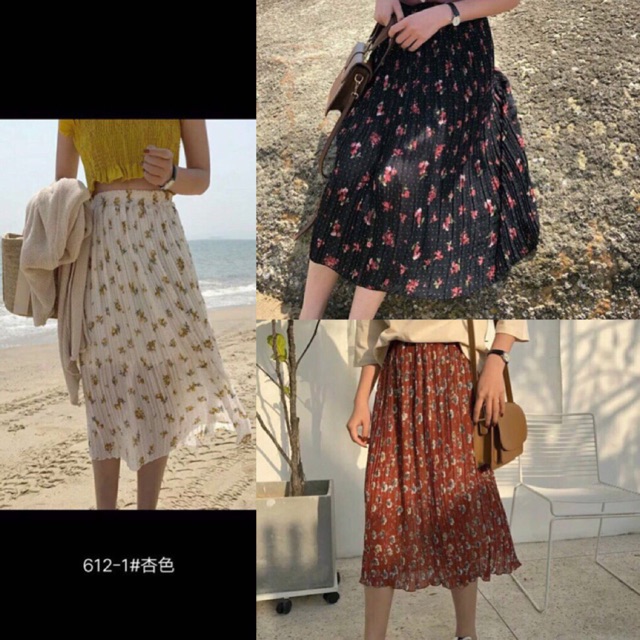 Chân váy voan hoa nhí 2 lớp ( quảng châu) | BigBuy360 - bigbuy360.vn