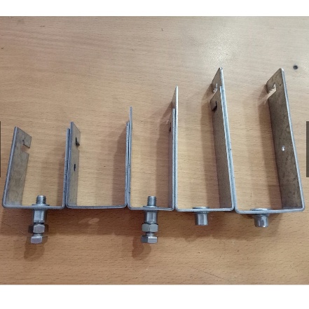 Pát U 50x100 kẹp dưới tấm pin năng lượng mặt trời-Solar panel-dùng xà gồ 50 x 100 mm