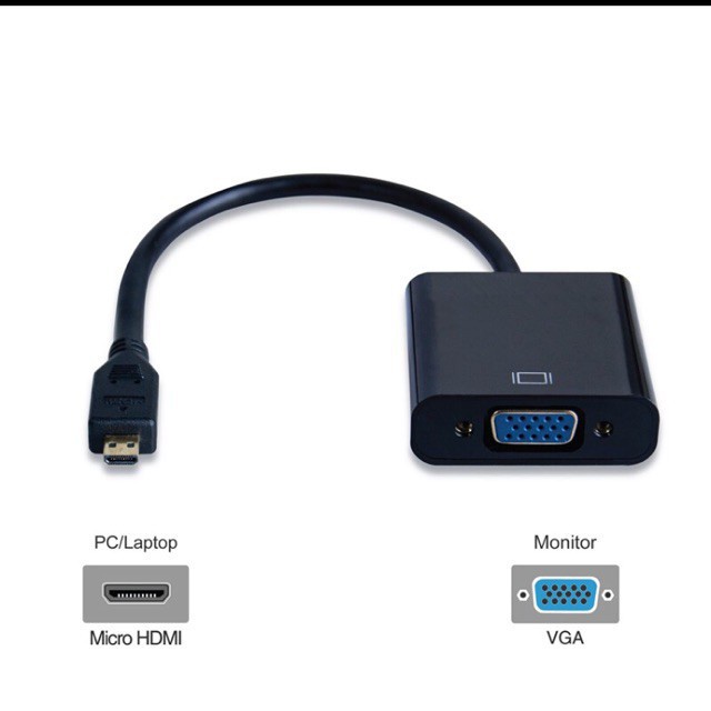 [Mã ELHACE giảm 4% đơn 300K] Cáp Micro Hdmi To Vga + Audio - Cáp Chuyển Micro Hdmi Sang Vga ( Màu Ngẫu Nhiên )