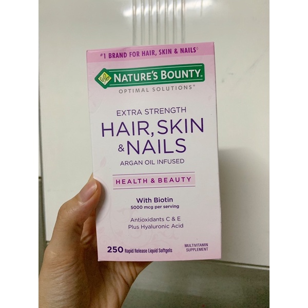 Sale Vỏ hộp Hair Skin and Nails Natures Bounty 250v