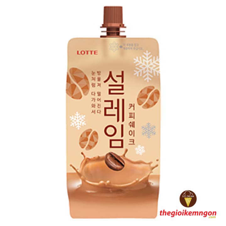 [HCM] Kem túi tuyết Snow Ice Coffee Shake Lotte Hàn Quốc 160ml