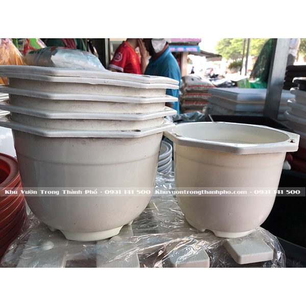 Chậu Nhựa Treo 15x14cm (màu trắng)