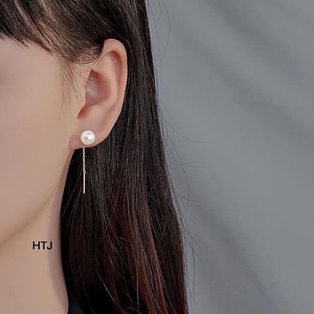 Bông tai tua trai ,kiểu dáng nhẹ nhàng chuẩn bạc ta(ảnh thật)