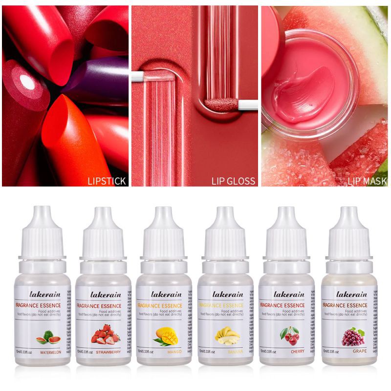 10ml Natural Flavor Essence for Handmade Cosmetic Lip Gloss DIY Grade Fragrance Flavoring Essential (Fruit and Floral)