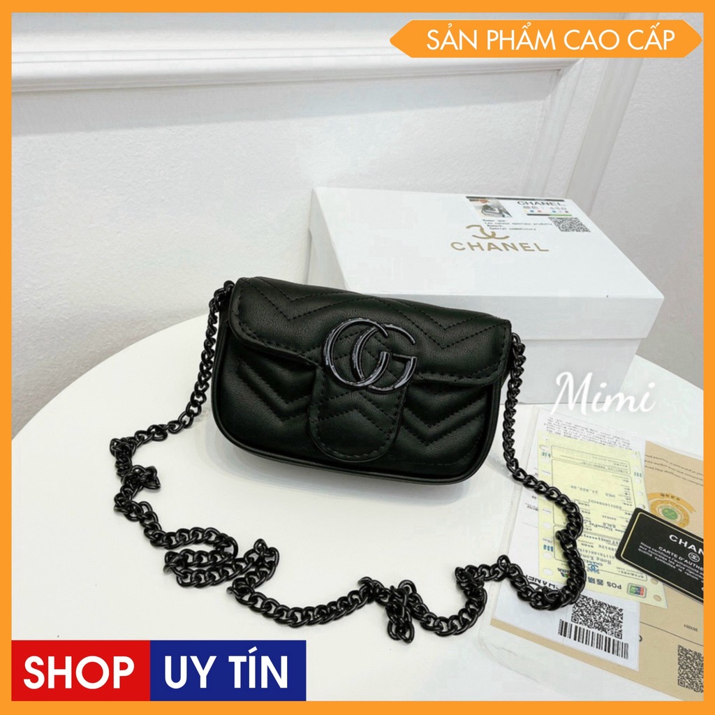 Túi Xách Nữ GC mini Đeo Chéo Full  3 Màu Đen  Hồng Be Túi Xinh LAHA54 - Chuyên Hàng QCCC