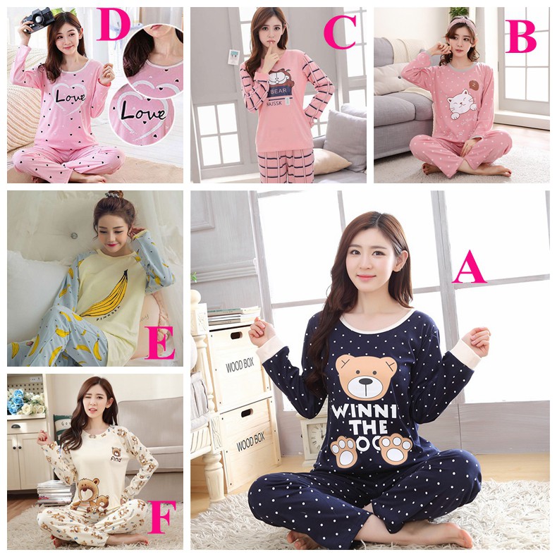 Set Đồ Ngủ Dài In Họa Tiết Dễ Thương Cho Nữ | BigBuy360 - bigbuy360.vn