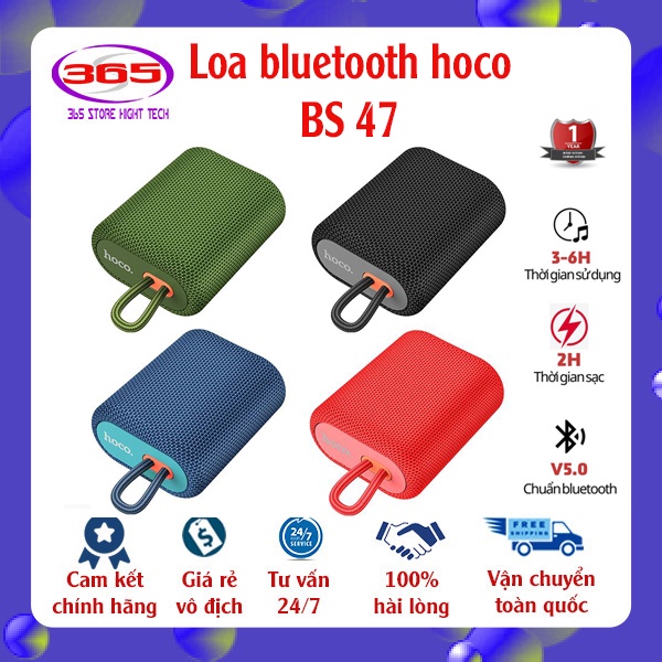 Loa bluetooth Hoco BS47 loa di động mini không dây hỗ trợ thẻ nhớ Kết Nối bằng điện thoại IOS Android bảo hành 12 tháng