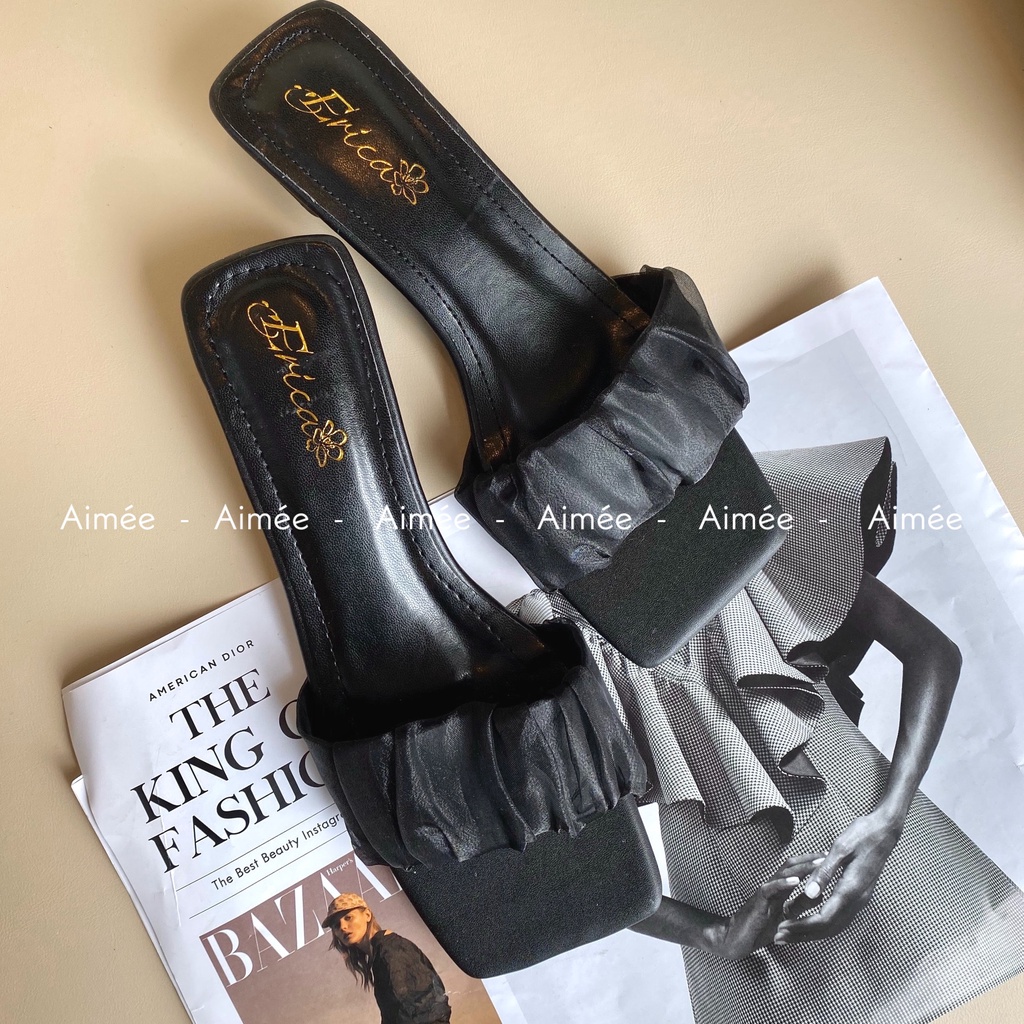 Dép Bảng Ngang Nhún Lụa Đế Thấp Thích Hợp Với Những Bộ Cánh Xinh Cho Mùa Hè