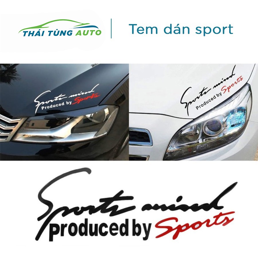 Tem dán ô tô Sport Mind Produced By Sport, decal dán xe thể thao tạo điểm nhấn phong cách