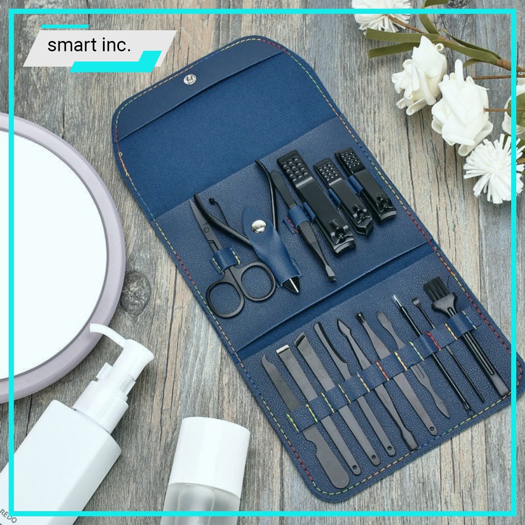 Bộ Bấm Cắt Móng Tay Nail Care Thép Không Rỉ 16 Món Màu Hồng Đa Năng