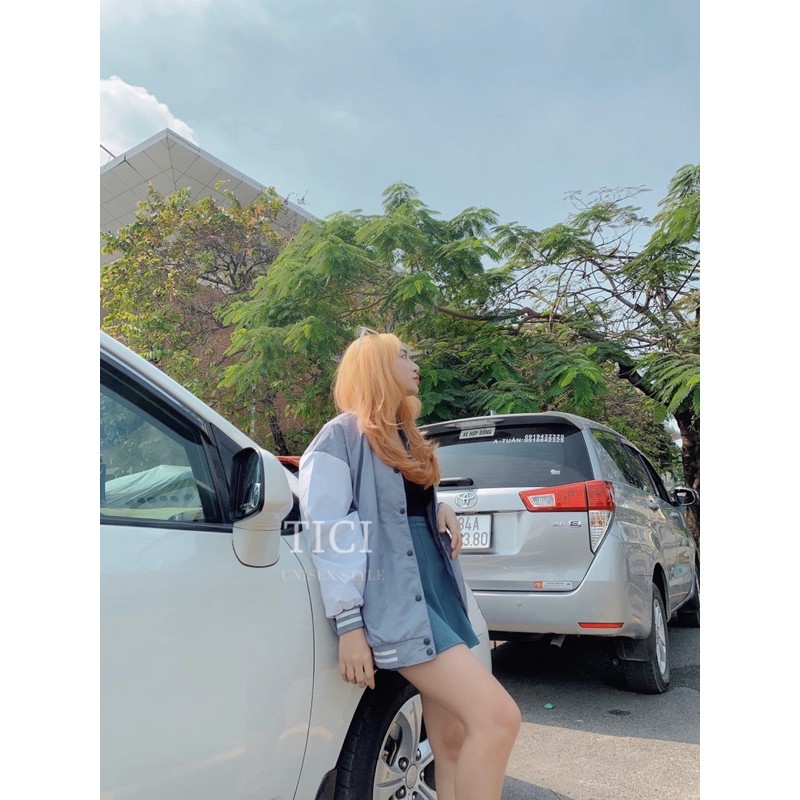 Áo Bomber BADGE❤️Form Rộng Unisex Nam/Nữ (Chất Dù 2 Lớp Siêu Xịn,Mịn) MÀU XANH/ĐEN❤️[FREESHIP] | BigBuy360 - bigbuy360.vn