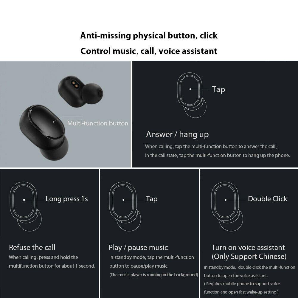 JONYE Tai Nghe Nhét Tai Kết Nối Bluetooth 5.0 Kèm Mic Chống Ồn Chuyên Dụng Cho Xiaomi Redmi Airdots