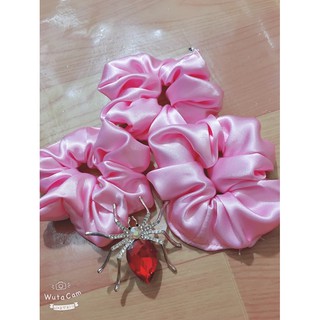 ❤️ Scrunchies xinh xắn trơn vải phi bóng