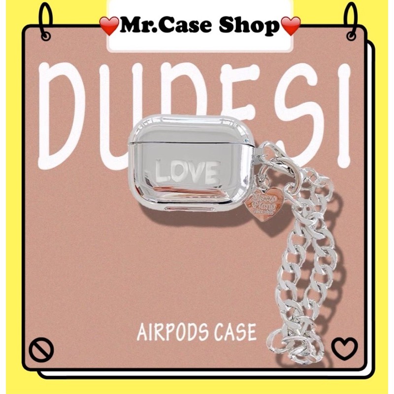 Case Airpods 1/2 /Pro Vỏ Ốp Tai Nghe Tim yêu Kèm Móc Khoá - Mr.Case AirPods