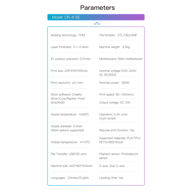 Máy in 3d Creality CR-6 SE khổ in 235*235*250mm | BigBuy360 - bigbuy360.vn