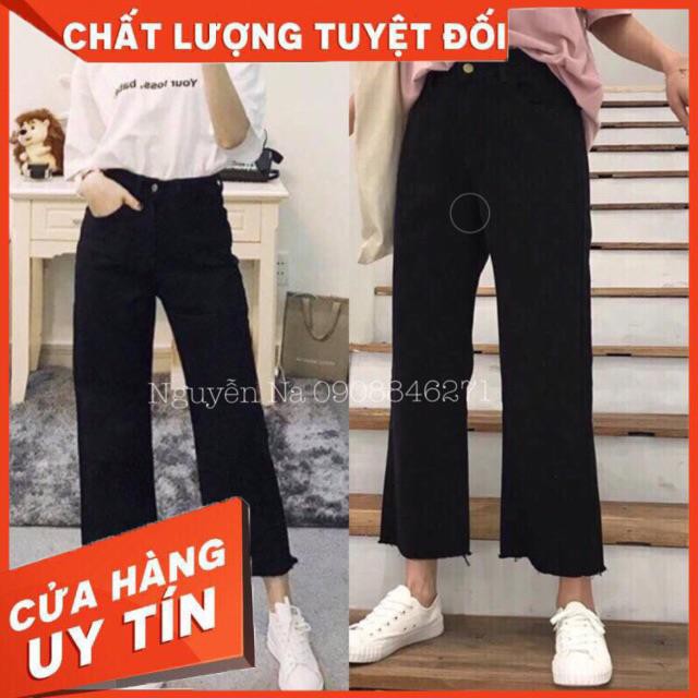 Quần JEANS ỐNG RỘNG ĐEN- [hình thật Chính Chủ