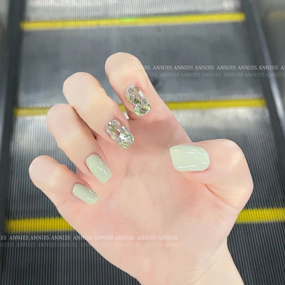 ANNIES Kim Sa Nghệ Thuật Đính Móng Tay Màu Xanh Lá Cây Laser Long Lanh Mỹ Hàn Quốc