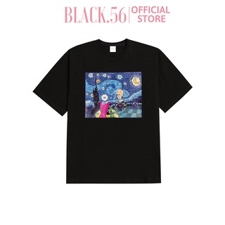 Áo thun nữ Acme De La Vie BOM(MIDNIGHT) , áo thun form rộng tay lỡ cá tính , BLACK56 M47