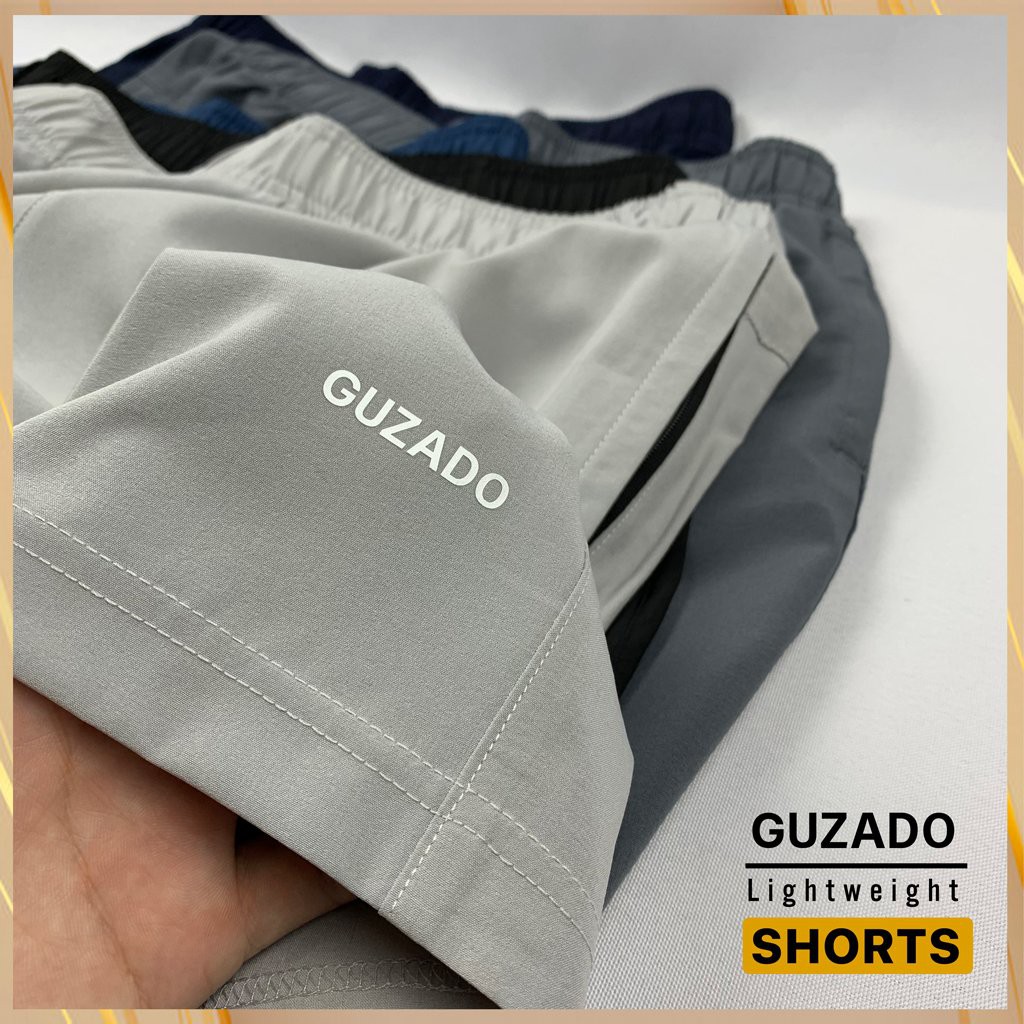 Quần đùi nam Guzado phong cách thể thao khỏe khoắn, chất gió mềm siêu mịn, co giãn tốt, vận động thoải mái GSR01