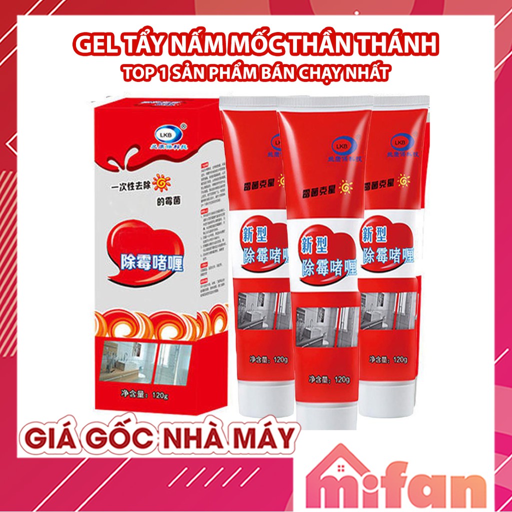 Gel tẩy mốc đa năng LKB 120ml - Tẩy nấm mốc silicon, gioăng cao su máy giặt, mốc chân tường - LOẠI CỰC MẠNH
