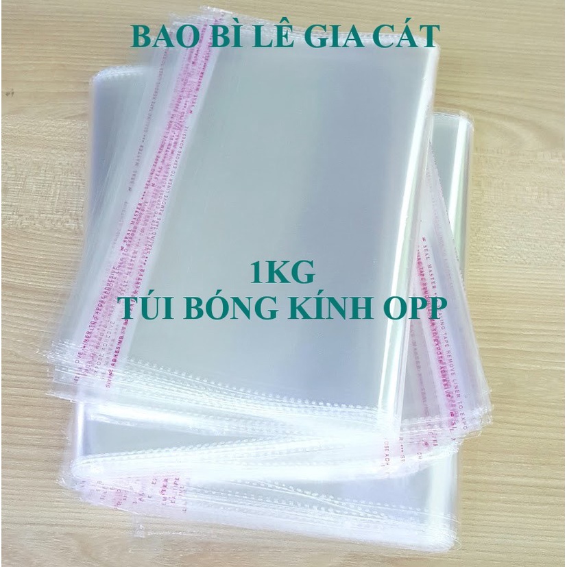 1 Kg Túi Nilon Keo Dán Miệng OPP Trong Suốt, Bọc Kiếng, Đóng Gói, Đựng Phụ Kiện, Quần Áo – Bao Bì Lê Gia Cát