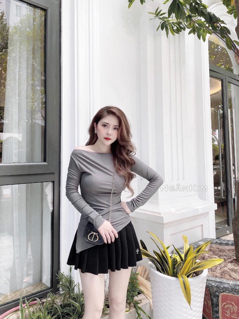 [Mã WA1599 giảm 15% đơn 99k] ÁO THUN DÀI TAY NỮ LỆCH VAI SÀNH ĐIỆU A93 | BigBuy360 - bigbuy360.vn