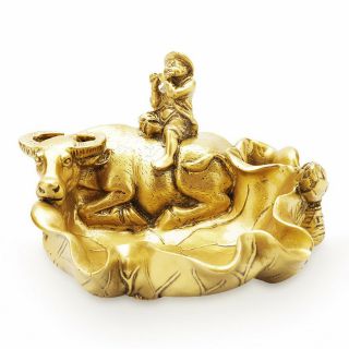 Tượng đá gạt tàn thuốc gạt trâu màu đồng