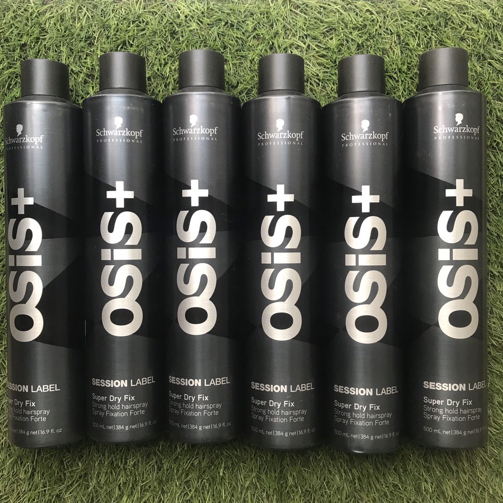 Gôm xịt tóc siêu cứng Osis+ Black Super Dry Fix Schwarzkopf 500ml ( Strong Hold Hairspray) ( New 2022 )